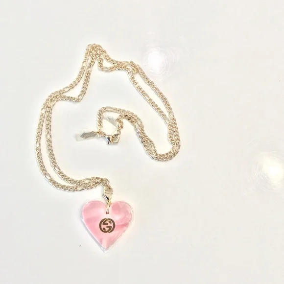 Gucci authentic chain with heart charm pendant necklace Sunglass chain.